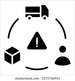 Supply Chain Risk Icon Element For Design