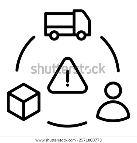 Supply Chain Risk Icon Element For Design