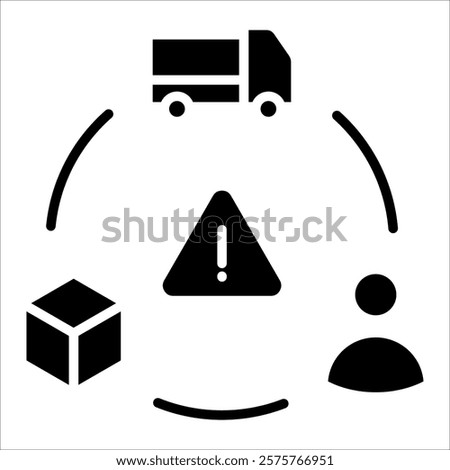 Supply Chain Risk Icon Element For Design
