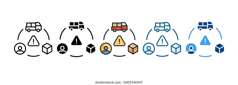 Supply Chain Risk Icon Set Multiple Style Collection
