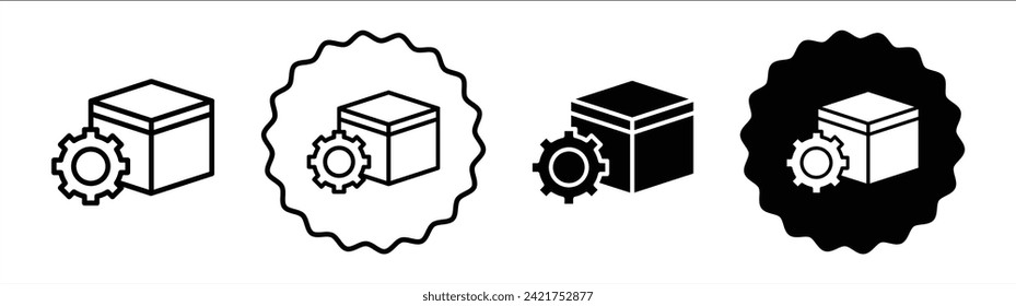 Supply chain set in black and white color. Supply chain simple flat icon vector