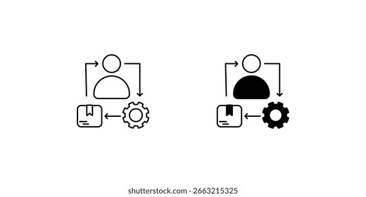 Supply Chain set icon with white background vector stock illustration