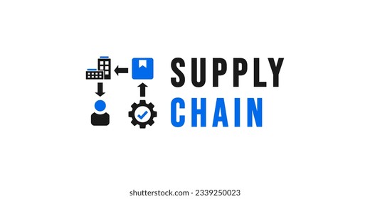 Supply chain symbol or Supply chain management vector isolated. Best Supply chain symbol for business design element. Simple Supply chain symbol vector.