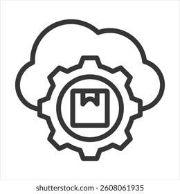 Supply Chain Technology Outline Icon Vector Illustration