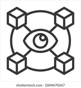 Supply Chain Transparency Outline Icon Vector Illustration
