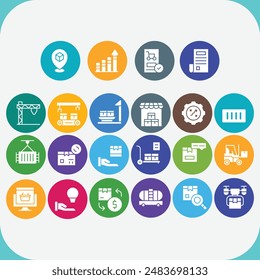 supply chain vector design icon pack  for download for business 