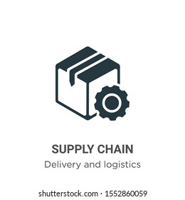 Supply chain vector icon on white background. Flat vector supply chain icon symbol sign from modern delivery and logistics collection for mobile concept and web apps design.