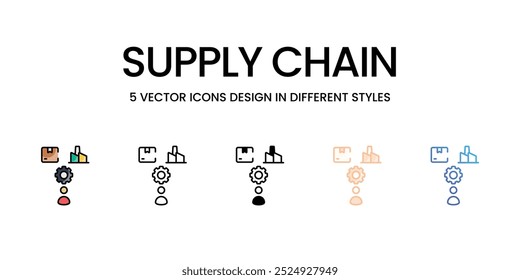 Supply Chain vector icons set ready to use stock illustration