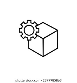 Ilustración de icono de línea vector de la cadena de suministro