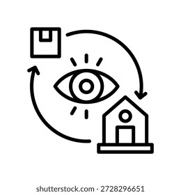 Supply Chain Visibility Icon Line Vector Illustration