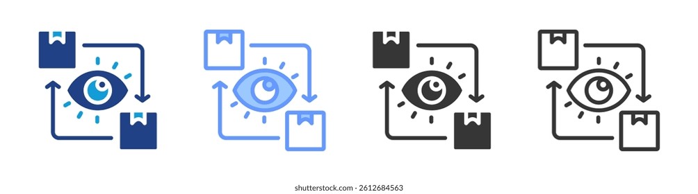 Supply Chain Visibility icon set multiple style collection