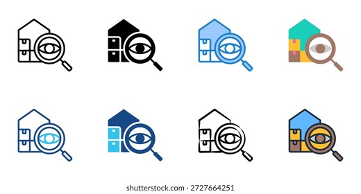 Los iconos de visibilidad de la cadena de suministro establecen una colección de estilo múltiple. Trazo editable 

