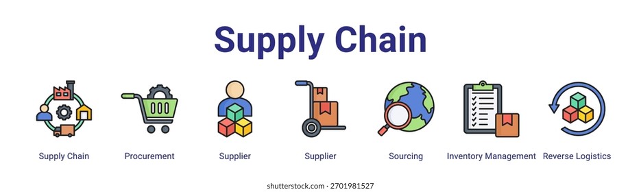 Elemento de ícone de banner da Web do Supply Chain para design em uma coleção