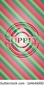 Supply christmas style badge. Vector Illustration. Detailed.