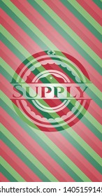 Supply christmas style emblem. Vector Illustration. Detailed.