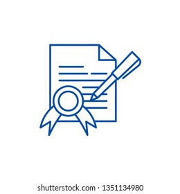 Konzept der Liefervertrag-Linie Liefervertrag flache Vektorsymbol, Zeichen, Umrissgrafik.