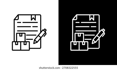 Design do Conjunto de Ícones Brancos do Contrato de Fornecimento