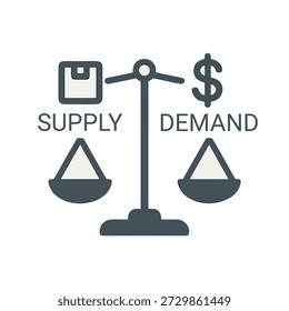 Icono de equilibrio de oferta y demanda