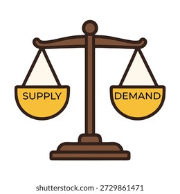 Icono de equilibrio de oferta y demanda