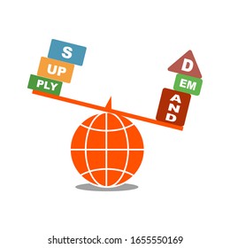 Supply and Demand flat illustration. Isolated on white background. 