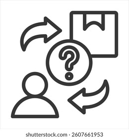 Supply Demand Forecasting Outline Icon Vector Illustration