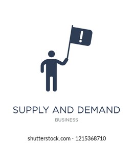 Supply And Demand Icon. Trendy Flat Vector Supply And Demand Icon On White Background From Business Collection, Vector Illustration Can Be Use For Web And Mobile, Eps10