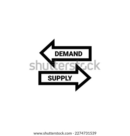 supply and demand sign symbol. vector illustration. solid line icon