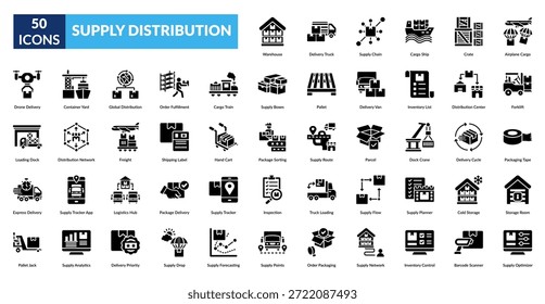 Symbolsatz für Verteilungssymbole für Netzteile. Blog-Post, Artikel, Nachrichten, Video-Inhalt, Podcast, Livestream, Vlog