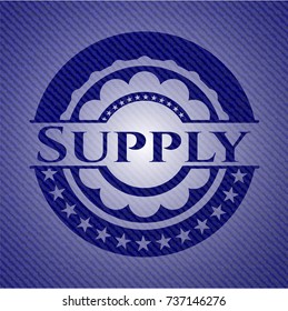 Supply emblem with denim texture