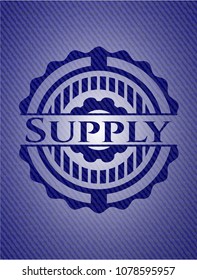  Supply emblem with jean texture