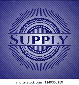 Supply emblem with jean texture