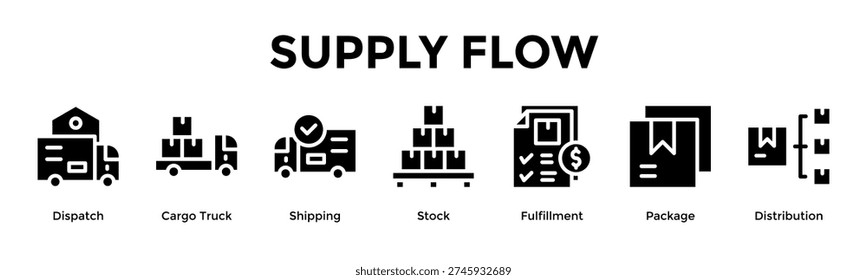 Supply Flow Banner Web Icon Vector Illustration Concept For Streamline Logistics From Dispatch To Final Distribution