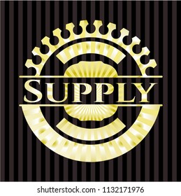 Supply gold shiny badge