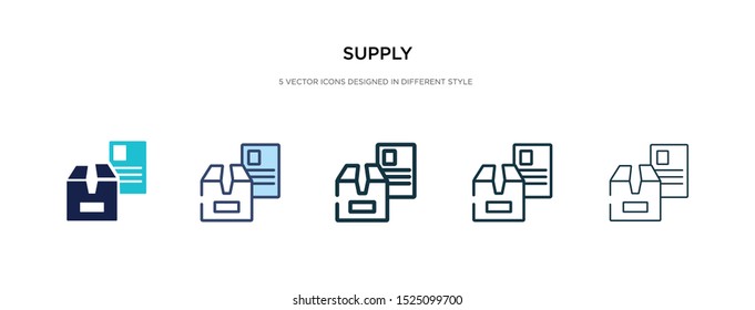 supply icon in different style vector illustration. two colored and black supply vector icons designed in filled, outline, line and stroke style can be used for web, mobile, ui