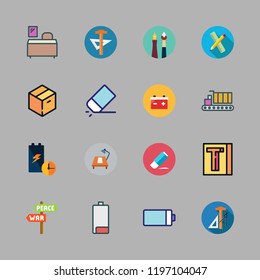supply icon set. vector set about panel, cargo truck, battery and desk icons set.