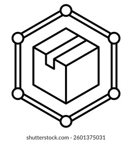 Supply icon visualized simply Line style.