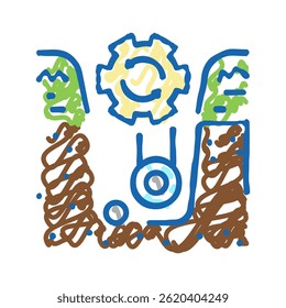 supply of land communications doodle icon sketch vector. supply of land communications sign. isolated symbol illustration
