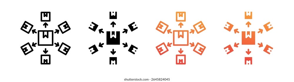 Vector de conjunto de iconos de estilo múltiple de suministro