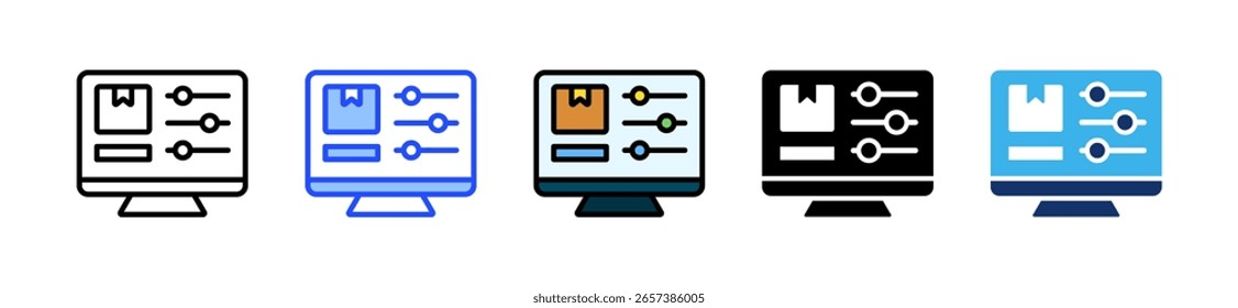 Colección de iconos del optimizador de suministro con varios estilos