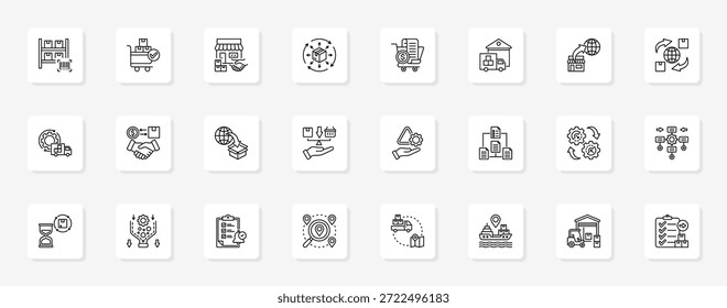 Conjunto cohesivo de iconos vectoriales minimalistas que representan ideas clave con claridad visual