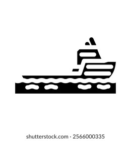 supply ship transport marine glyph icon vector. supply ship transport marine sign. isolated symbol illustration