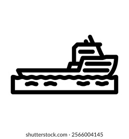 supply ship transport marine line icon vector. supply ship transport marine sign. isolated contour symbol black illustration