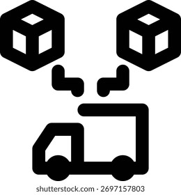 Suministro, suministro, distribución Icono de esquema