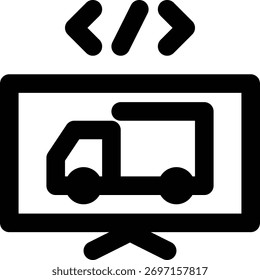 Sistema de suministro, software de suministro, software de distribución Icono de esquema