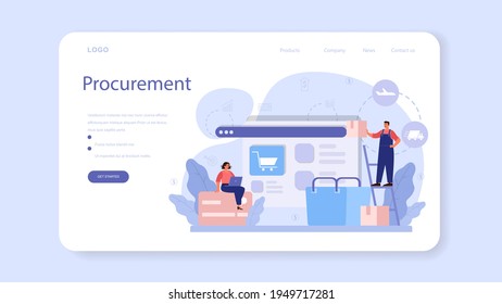 Supply web banner or landing page. B2B idea, global logistic