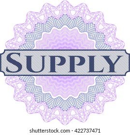 Supply written inside rosette