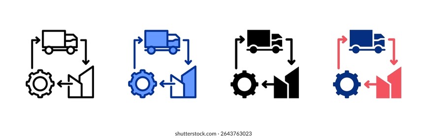 Supplychain icon sheet multiple style collection