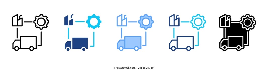 Supplychain icon sheet multiple style collection