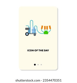 Supplying milk vector icon. Farm equipment isolated vector sign. Production and food concept. Vector illustration symbol elements for web design and apps