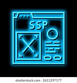 supply-side platform neon light sign vector. supply-side platform illustration